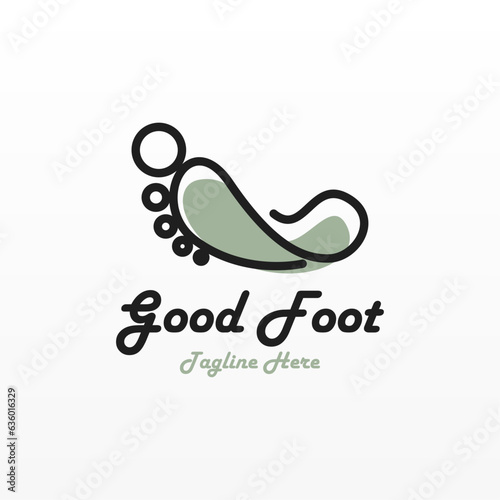 Foot print logo design template. Foot logo concept