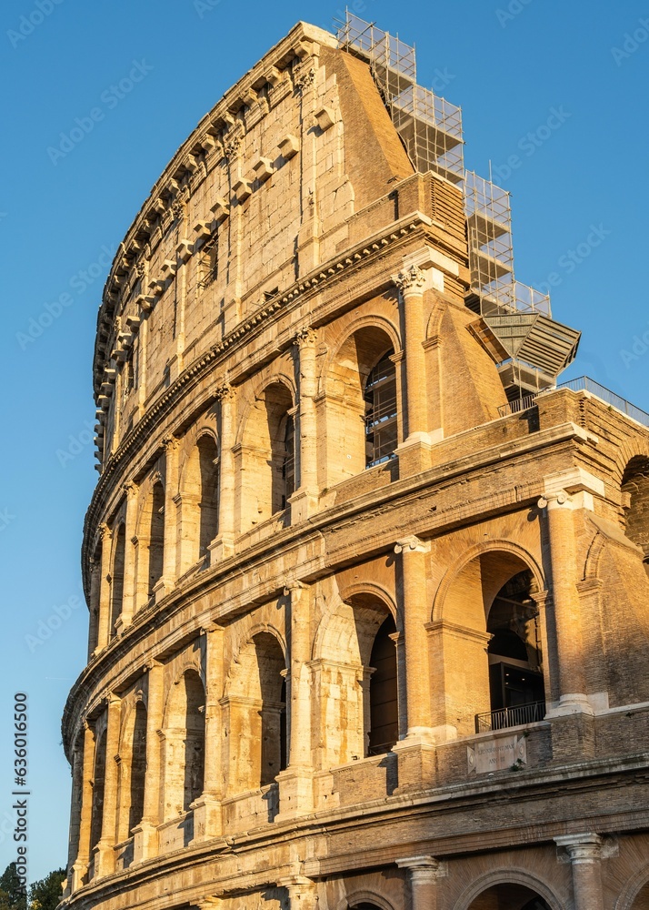 Scenic view of the Colosseum in Rome, Italy.
