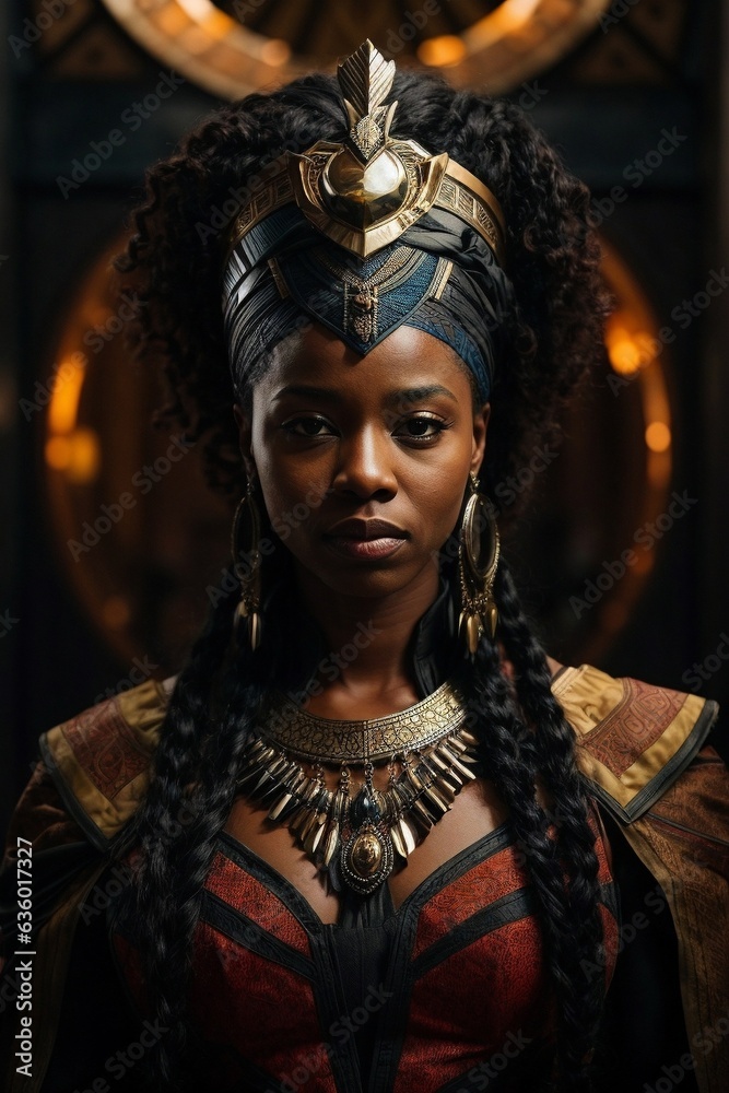 A woman with braided hair in traditional costume A woman with braided hair in traditional costume