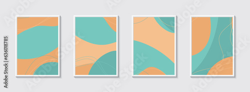 Minimalist abstract hand drawn set background.