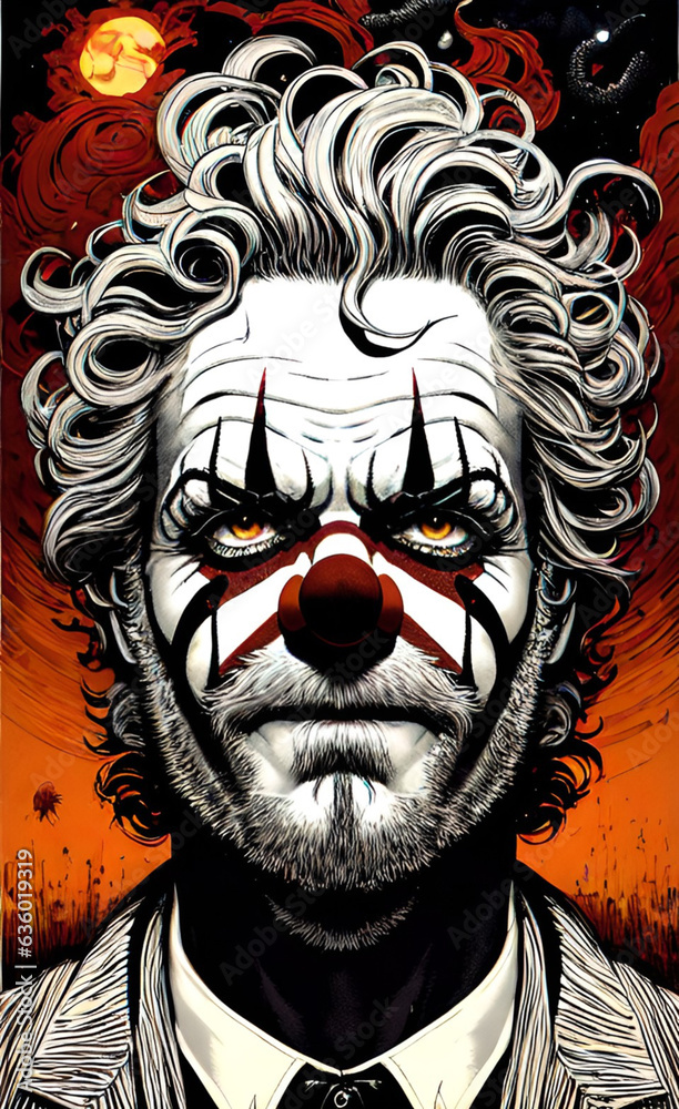 scary clown artistic portrait scary clown artistic portrait