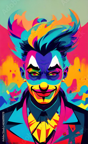 scary clown artistic portrait