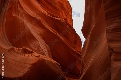 Aerial view of a picturesque landscape featuring a rock formation in the background: Antelope Canyon
