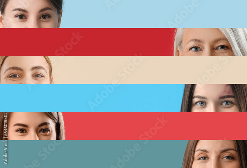 Collage of female eyes on c...