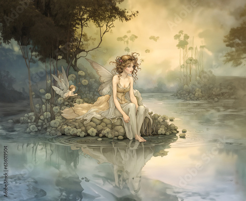 Fairy in the Forest Pond