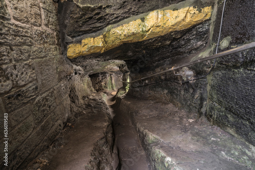 Historic siege tunnel of St Andrews castle.