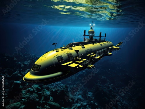 Wallpaper Mural Submarine in the open ocean, sun shining. Torontodigital.ca