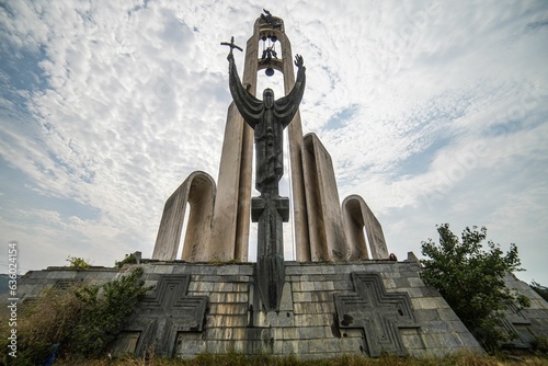 Stunning view of the Monument to St Nino in Tbilisi, Georgia with the cityscape in the backdrop photo