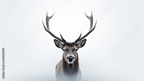 Reindeer s beautiful portrait on a white background. silhouette concept © HN Works