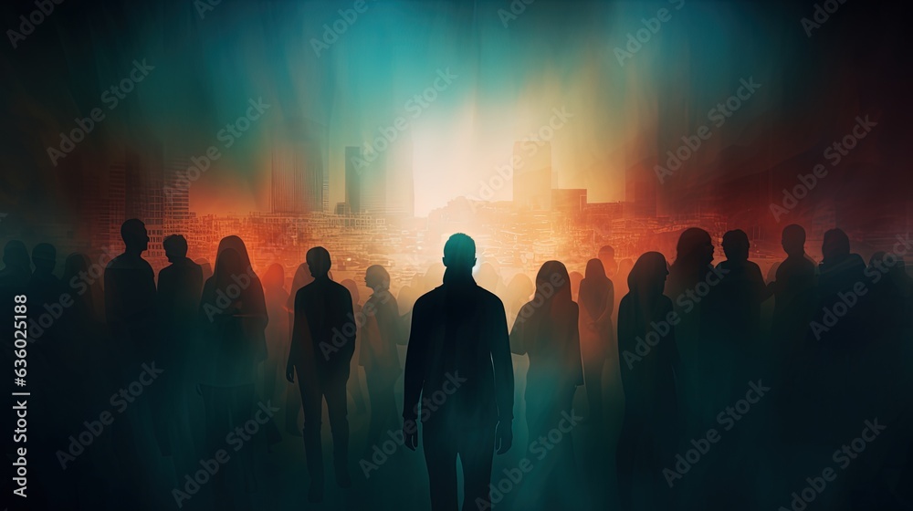 People with abstract backgrounds. silhouette concept