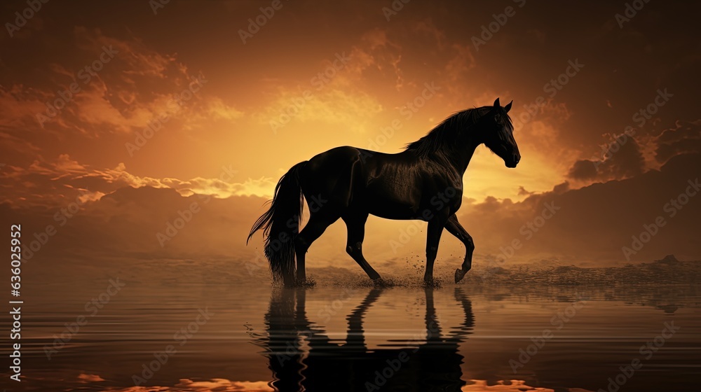 horse. silhouette concept