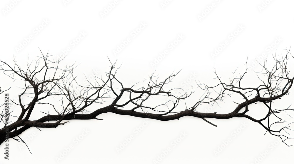 White background isolated tree branches. silhouette concept