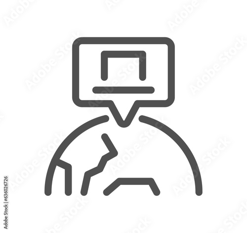 Digital nomad related icon outline and linear vector.