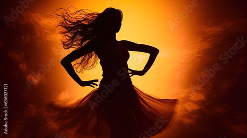 Dancing woman s silhouette