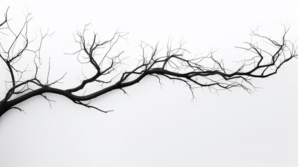White background isolated tree branches. silhouette concept