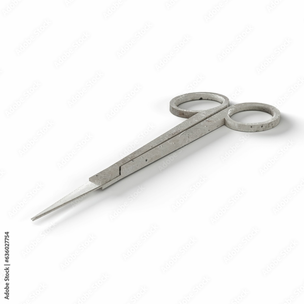3d rendering of metal scissors isolated on a white background 3d rendering of metal scissors isolated on a white background