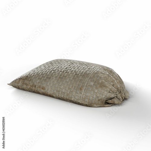 3D rendering of a stuffed dirty sack isolated on a white background