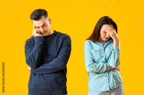 Offended young couple after...