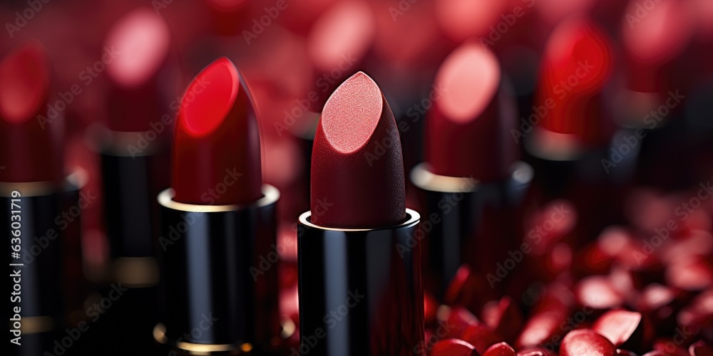 Photo for advertising red lipstick. Cosmetic lipstick for lips in red shades. Photo for advertising red lipstick. Cosmetic lipstick for lips in red shades.