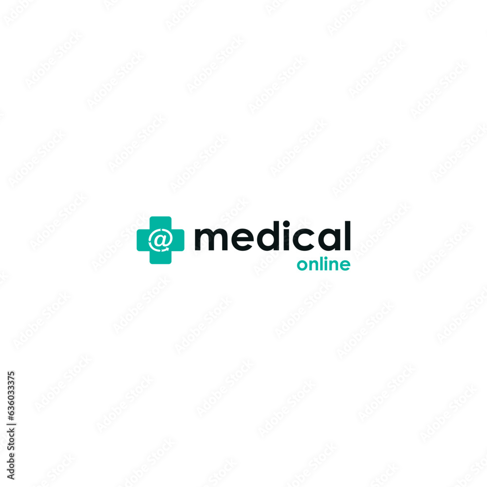 Medical logo design, plus logo, @ logo, online logo, doctor logo, hospital logo, clinic logo, medicine logo, health logo, treatment logo. eps