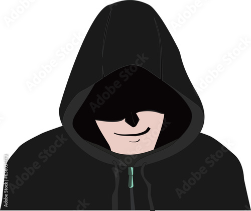 후드티 남자 범죄자 헤커 벡터 일러스트
