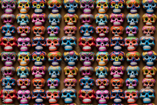 Day of the Dead skulls seamless texture, tiling pattern, wallpaper, background, texture