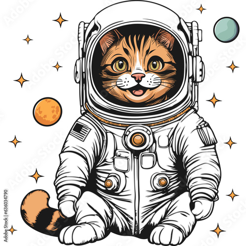 Astronaut Cat, Astronaut and Space Typography Quote Design.