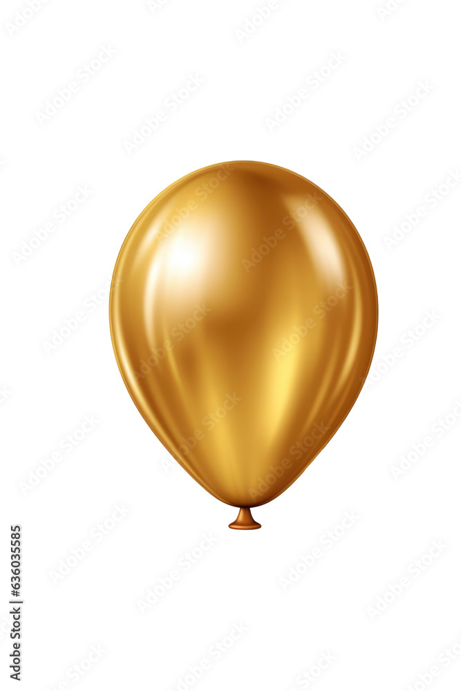 Gold metallic balloon isolated on transparent background. Generative ai Gold metallic balloon isolated on transparent background. Generative ai