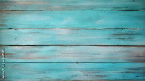 Close up of aqua painted wooden Planks. Wooden Background Texture 