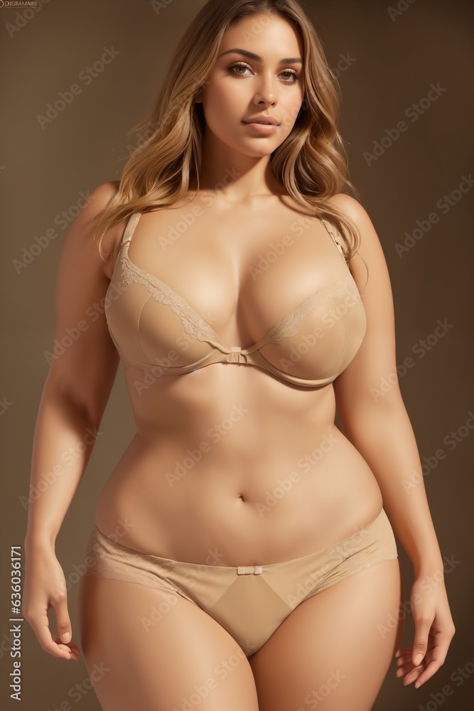 a beautiful girl in beige underwear poses for an advertisement a beautiful girl in beige underwear poses for an advertisement