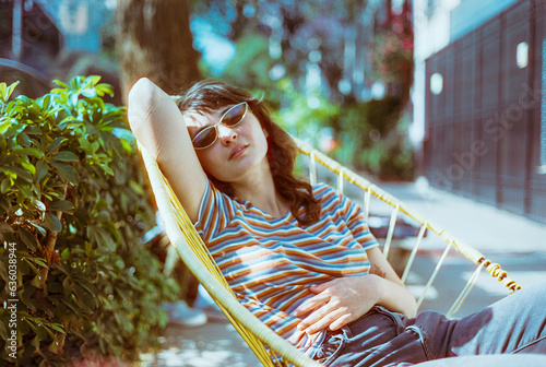 Woman resting on the sun 