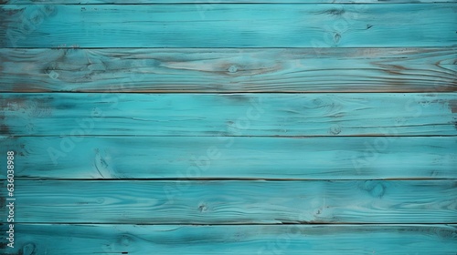 Close up of cyan painted wooden Planks. Wooden Background Texture 