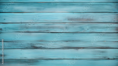 Close up of cyan painted wooden Planks. Wooden Background Texture 