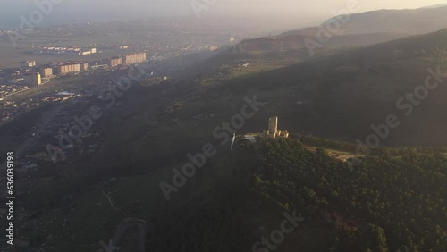 Aerial view of the city of Derbent. Dagestan