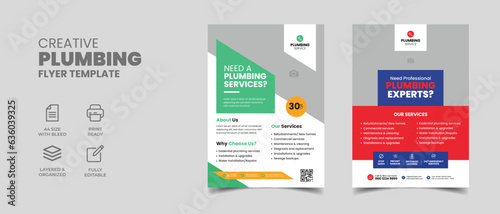 professional plumbing service flyer template with home repair flyer poster layout template 