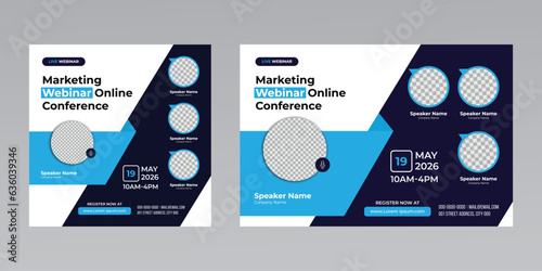 modern business strategy live webinar invitation for social media web banner template 