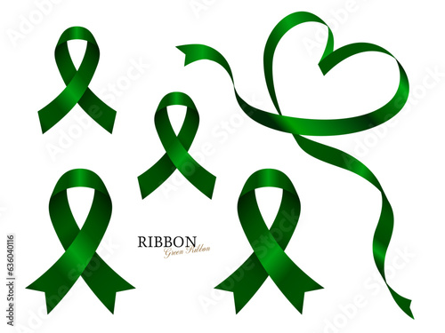 グリーンリボン Classic green ribbon illustration