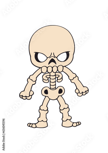 Eerie Halloween Skeleton Vector Art: Haunting Bone-Clad Illustrations