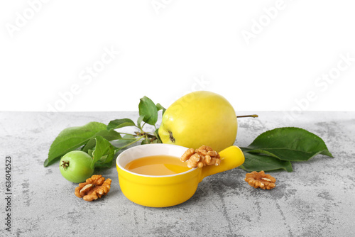 Fresh honey in yellow bowl ...