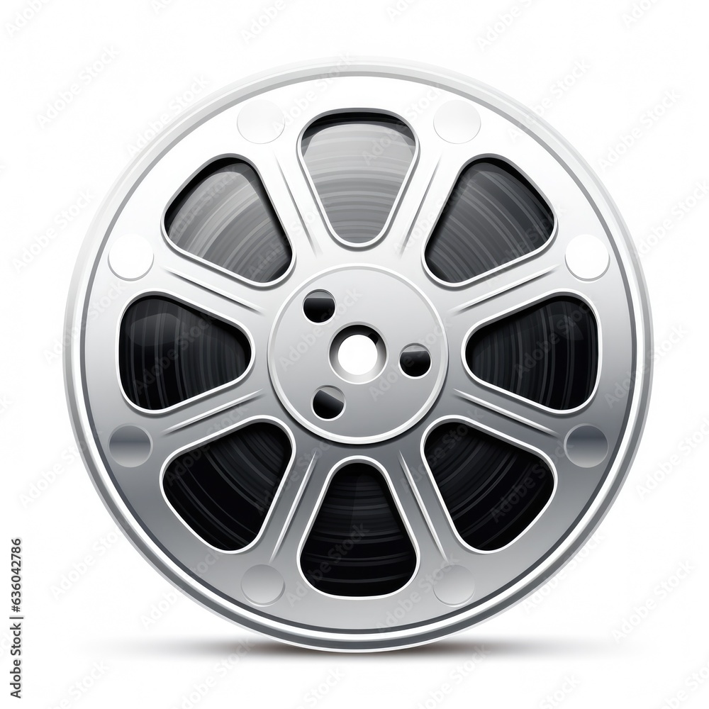 clipart of a film reel box on plain white background cinema themed