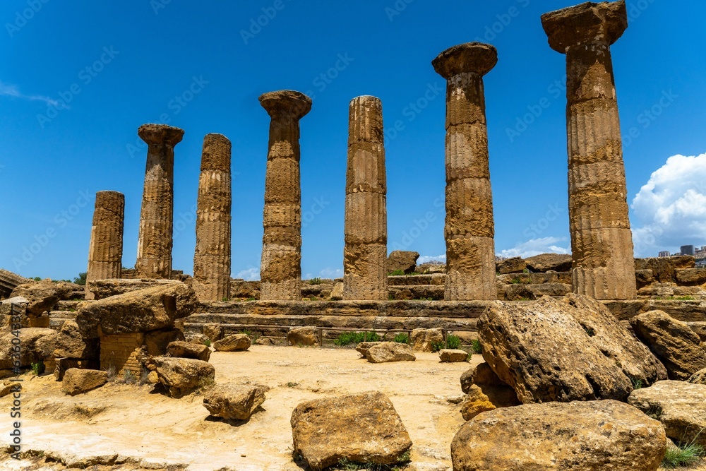 Ancient Greek temple of Heracles in Agrigento, Sicily