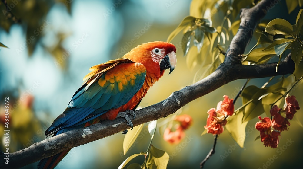 parrot on a tree branch