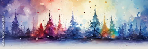 abstract christmas tree watercolor