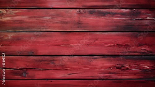 Close up of ruby painted wooden Planks. Wooden Background Texture 