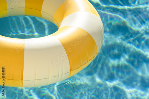 Yellow and white pool float