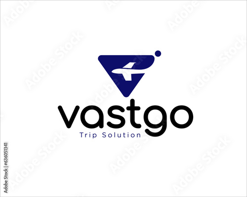 v travel logo design