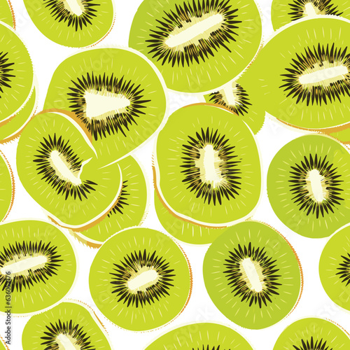 Seamless Colorful kiwi Pattern. Seamless pattern of kiwi in colorful style. Add color to your digital project with our pattern!