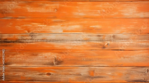 Close up of tangerine painted wooden Planks. Wooden Background Texture 