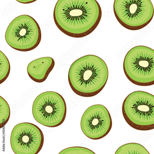 Seamless Colorful kiwi Pattern. Seamless pattern of kiwi in colorful style. Add color to your digital project with our pattern!