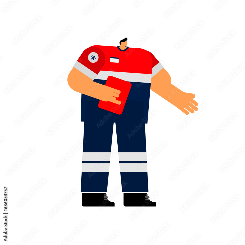 A male paramedic on isolated background. A male paramedic on isolated background.
